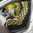 thumbnail image 6 of ALAZA Art Yellow Checkered Grid Pattern Car Seat Covers 2 PCs Universal Auto Front Seats Interior Protector, 6 of 7