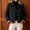 Black, variant on Women's Short Trench Jacket Button Front Plaid Lining Top Lightweight Casual Outerwear with Pockets Spring Fall Work Daily Travel Coat for Women Black S