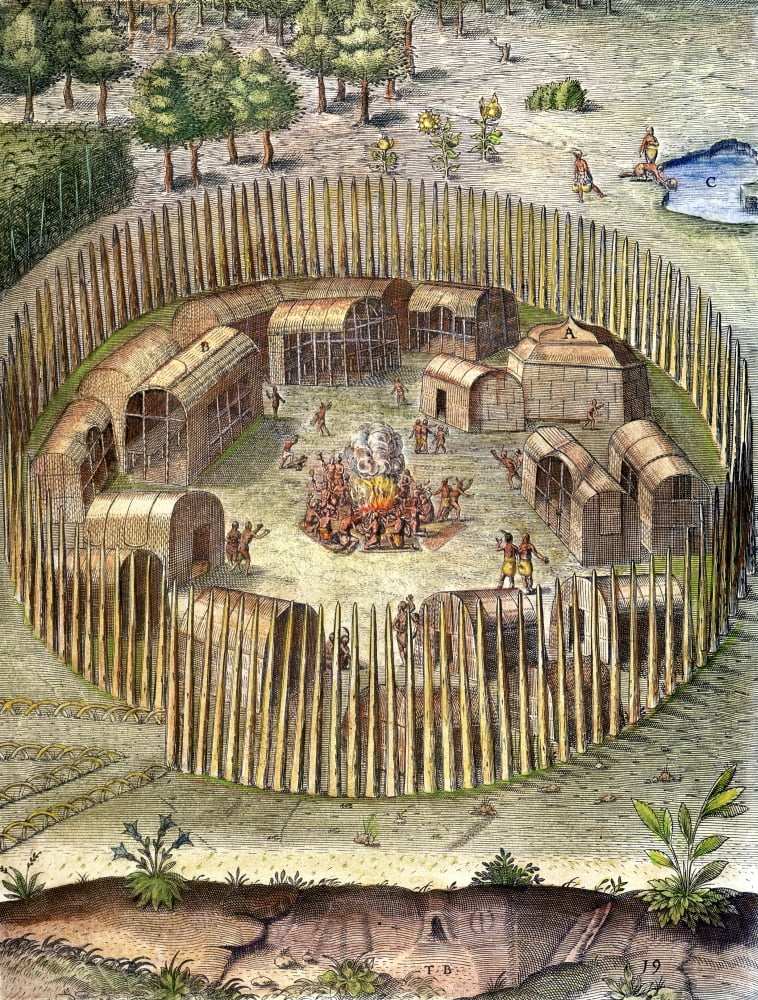 Algonquian Village 1585 Nthe Algonquian Village Of Pomeiooc (North