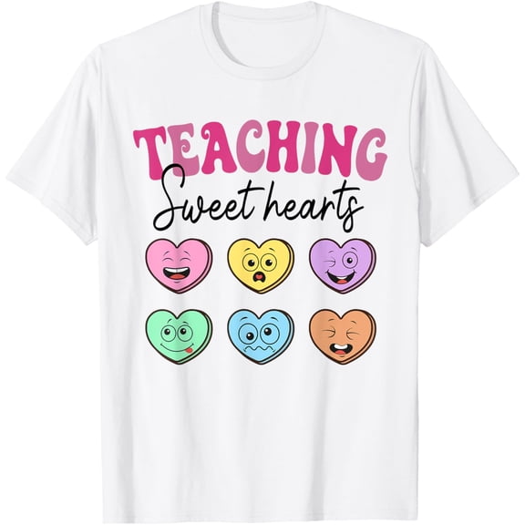 Womens Teaching Sweethearts Teacher Valentines Day Funny T-Shirt tee