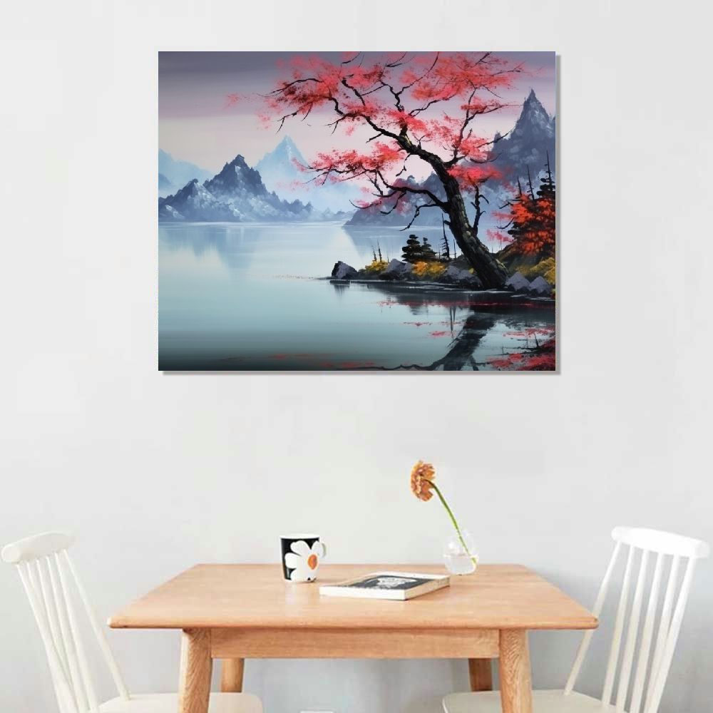Shiartex Traditional Chinese Shanshui Painting Black and