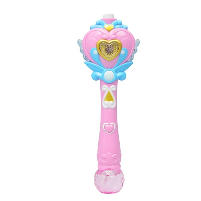 Pink Musical Light Up Bubble Wand Blower Toy Pink Automatic Bubble Machine With 2 Bottles Solution Colorful Bubbles For Kids Parties Outdoor Play