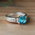 thumbnail image 5 of LD DESIGNS - London Topaz Ring Sterling Silver Leaf Band Boho Chic Blue Gemstone Jewelry Gift for Her, 5 of 8