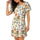 thumbnail image 2 of Fotbe Mushrooms Bata de Dormir para Mujer con Estampado, Camisón de Algodón de Manga Corta, Ropa de Dormir Casual, 2 of 6