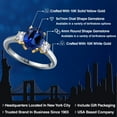thumbnail image 2 of Gem Stone King 10K Two Tone Gold Blue Created Sapphire and White Created Sapphire Engagement Ring for Women | 2.80 Cttw | Oval 9X7MM | Gemstone September Birthstone | Size 5, 2 of 6