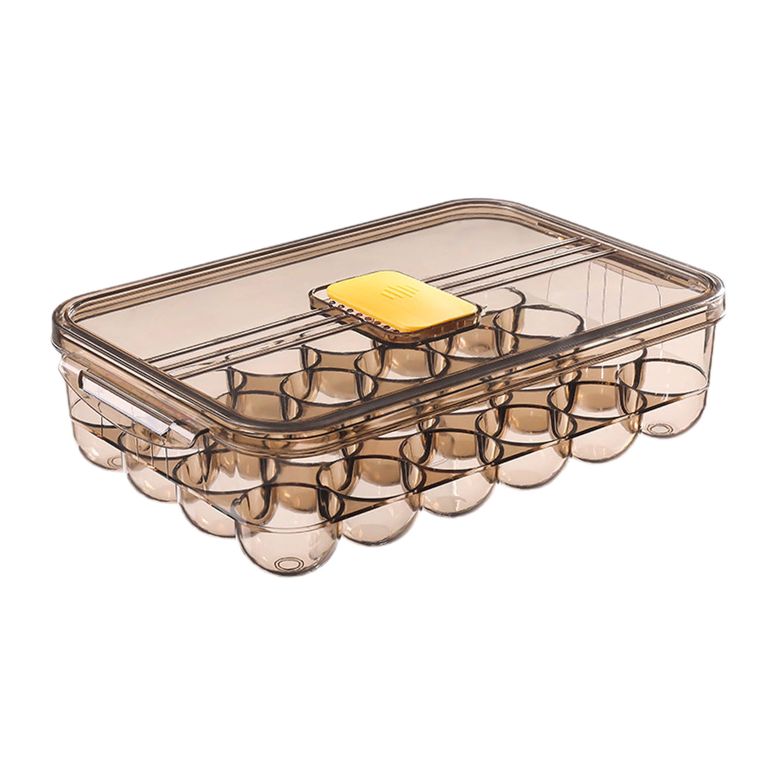 Kuroiy Clear Plastic Egg Storage Container with Lid, Stackable Large Capacity Refrigerator Organizer Box, Thick Airtight Food Fresh Keeper, 30.5x21.5x8.5cm, Stain Resistan