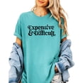 thumbnail image 4 of Expensive and Difficult Shirt for Women and Teens Funny Phrase Graphic Tee Seafoam Shirt Adult Small, 4 of 4