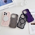 thumbnail image 6 of Allytechgroup Magnetic Case for iPhone 16 Plus, Support Wireless Charging Curly Wave Frame Hard PC Soft TPU Shockproof Protective Back Cover Bumper for Women Men, Black, 6 of 8