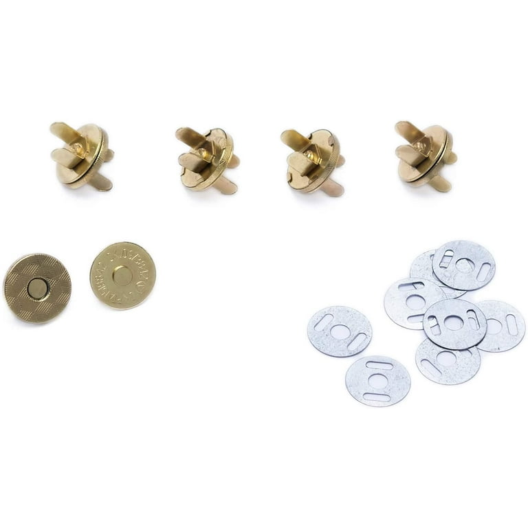 Trimming Shop 10 x 18mm Gold Magnetic Snap Fastener for Purses, Bags,  Crafts Sewing, and Clothing Repair, Clasp with Male and Female Parts -  Press