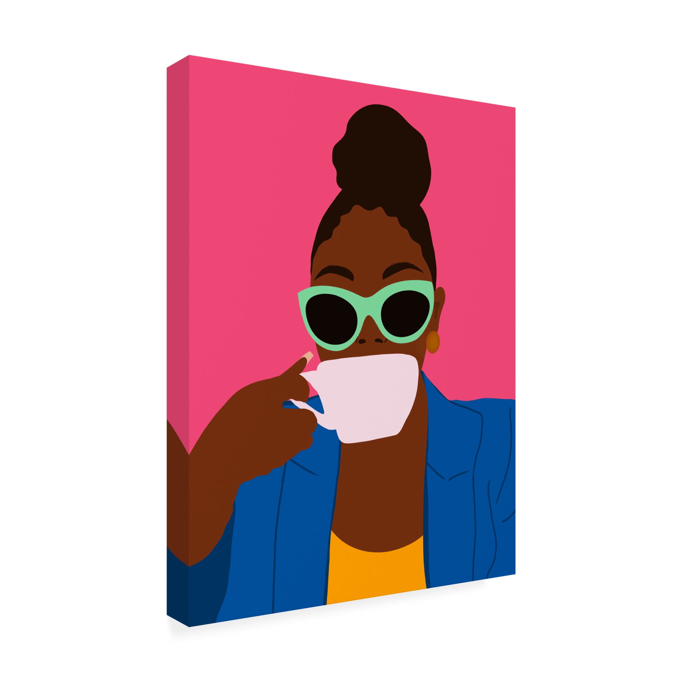 Trademark Fine Art Carelle N'guessan  Women Drinking Coffee Canvas Wall Art