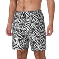thumbnail image 2 of Balery Weave Geometric Mens Swim Trunks Swim Shorts for Men Quick Dry Inseam Beach Shorts with Compression Liner Pocket-XX-Large, 2 of 9
