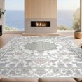 thumbnail image 2 of Design&I 8'x10' Washable Area Rug Snag-Free Oushak Inspired Central Emblem With Trailing Vine Scroll Accents for Dining Room, Large Office, Lounge, 2 of 7
