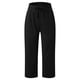 thumbnail image 4 of Pantalones capri deportivos con cordón para mujer: color liso informal, cintura elástica, tejido de poliéster, corte holgado, aptos para el verano, tallas S-XXL, 4 of 4