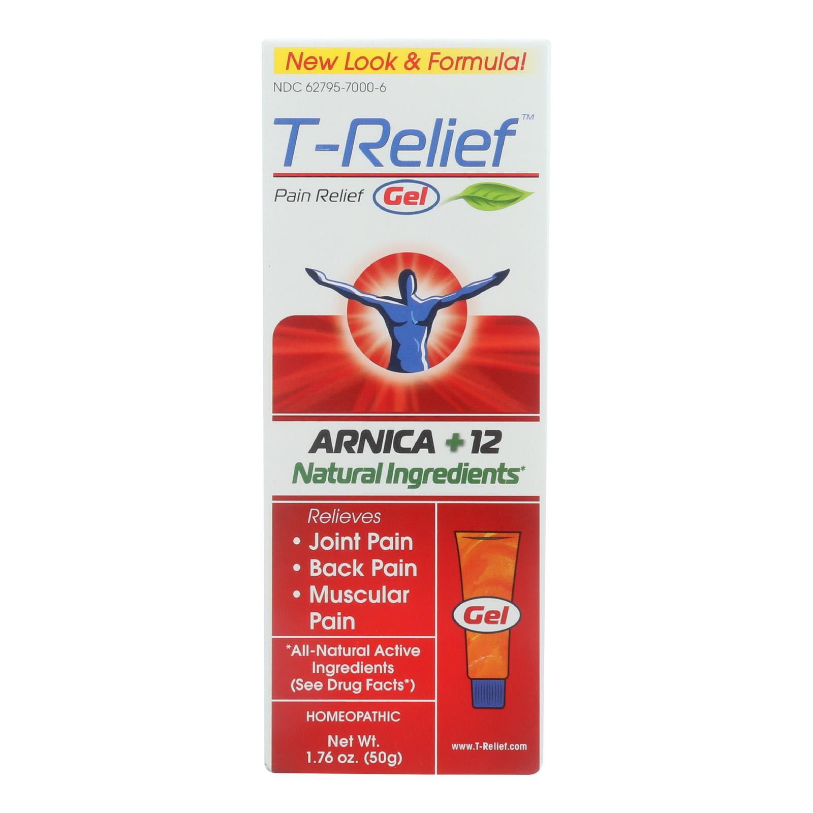 T-relief Pain Relief Gel - Arnica Plus 12 Natural Ingredients - 1.76 Oz