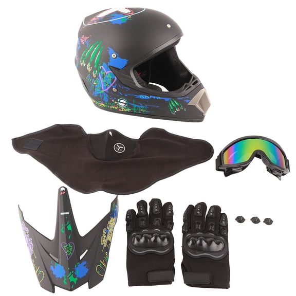 Casco de Motocross profesional para niños y adultos, casco de motocicleta todoterreno con gafas, guantes y cubierta facial YUNYI BRAND  Deportes
