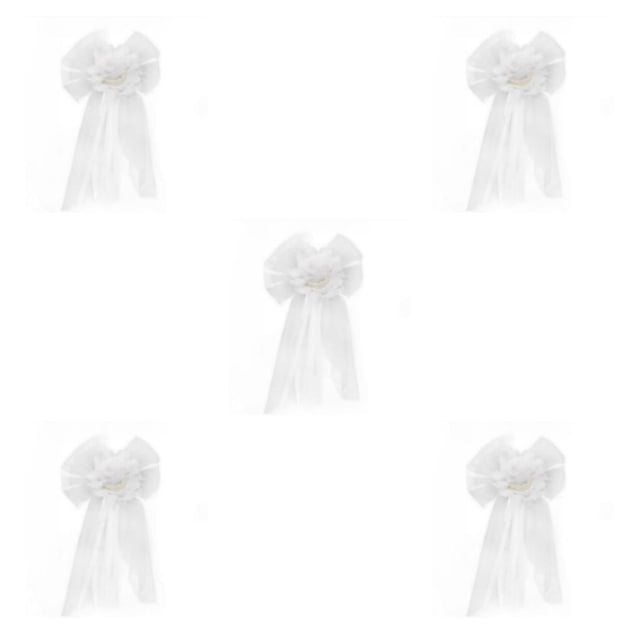 Qarigey Nudos de lazo de extremo de banco de boda mezclados, bajo mantenimiento, decoraciones para sillas de pasillo de boda de alto estilo, Type2 NO2