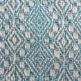 thumbnail image 3 of Contemporary Home Living Aqua Blue and White Diamond Knitted Fringed Throw Blanket 50" x 60", 3 of 6