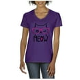 thumbnail image 1 of NIB - Women's T-Shirt V-Neck Short Sleeve - Meow Cute Cat Kitty, 1 of 5