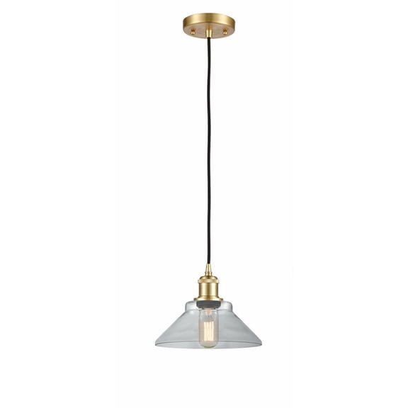 516-1P-SG-G132 Innovations Lighting Orwell - 1 Light Cord Hung Mini Pendant In Industrial Style-6.5 Inches Tall and 8.38 Inches Wide-Satin Gold