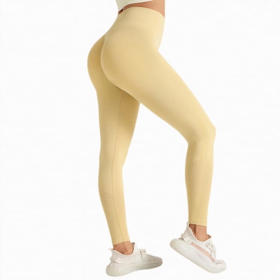 Hessimy High Waisted Leggings for Women with Pockets Soft Active Tummy Control Pants for Yoga Running & Daily Wear(Khaki,M)