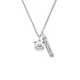 thumbnail image 2 of Delight Jewelry Silvertone Large Cat Face Silvertone Mother Daughter Bar Charm Necklace, 23", 2 of 4