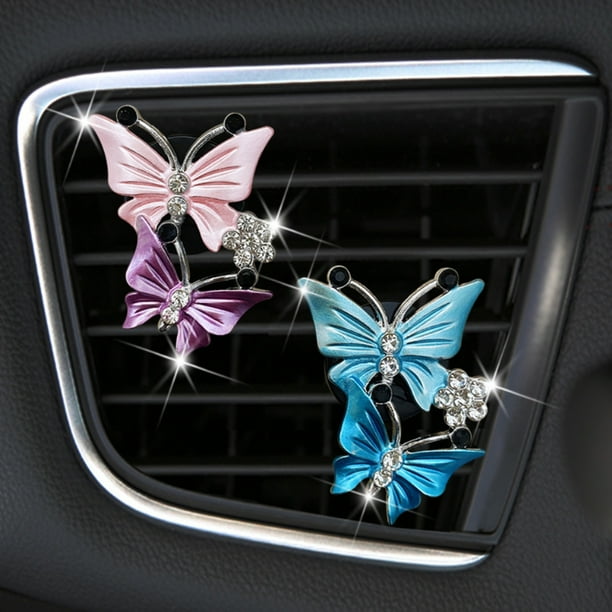 Clip para rejilla de ventilación del coche, 2 piezas, difusor de aire con forma de mariposa para coche, ambientador, fragancia para coche, diseño elevado