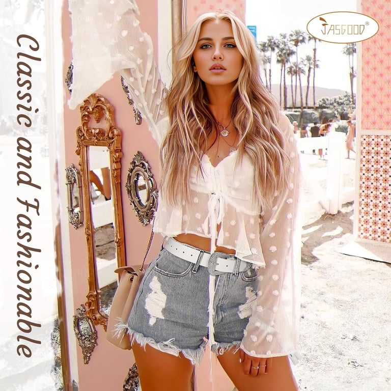 Women Western Leather Belts Ladies Vintage Design Waist Belt 