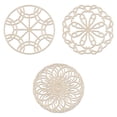 thumbnail image 1 of Mandala Wooden Wall Art Set of 3, Circles Medallion Oriental Bohemian Petals, Birch Plywood Rustic Wall Art Accent for Hallway Bedroom Living Room and Offices, 11.4" X 11.4" X 0.1", by Ambesonne, 1 of 4