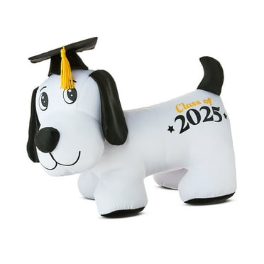 Graduation Class of 2025 Black and White Autograph Puppy Plush with Marker, 12", by Way To Celebrate