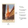 thumbnail image 2 of Florence (Firenze) Italy - Palazzo Vecchio Old Palace - Vintage Travel Poster c.1938 - 8 x 12 inch Vintage Metal Tin Sign, 2 of 4