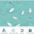 thumbnail image 6 of 1 Box 30Pcs Earring Post Clips fingernail Earring Posts French Brass Silver Stud Earring Blank with Flat Pad Posts Findings for Jewelry Making Supplies DIY Diamond Resin Gemstone Earrings 1box, 6 of 9