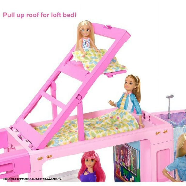 Barbie Dream RV Camper Fully Furnished Camping Playset Kids Play Gift Girl  Toy