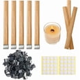 thumbnail image 1 of 200 Sets Double-Layered Wooden Candle Wicks and Stands 5.1x0.5 Inch Natural Candle for Candles Making,Wooden Candle Wick, 1 of 8
