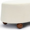thumbnail image 4 of Pemberly Row Upholstered Fabric Contemporary Accent Cream Boucle Large Ottoman, 4 of 6