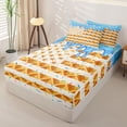 thumbnail image 2 of Homewish Waffle American Flag Zipper Twin Comforter Sets with Fitted Sheet and 2 Pillowcases For Kids,Blue Ice Cream Drip Zipper Bedding Set,Colorful Polka Dots Reversible,4-Piece, 2 of 7