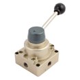 thumbnail image 2 of Unique Bargains Manual Pneumatic 3 Positions 4 Ports 1/4BSP HV-02 Hand Operated Lever Air Valve, 2 of 3