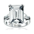 thumbnail image 4 of Bling Jewelry Womens Art Deco 10CT Emerald Cut Engagement Ring Sterling Silver, 4 of 7