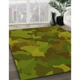 thumbnail image 3 of Ahgly Company Tapis Rond Lavable en Machine Intérieur Transitionnel Jaune Foncé Vert, 7 Pieds Rond, 3 of 7