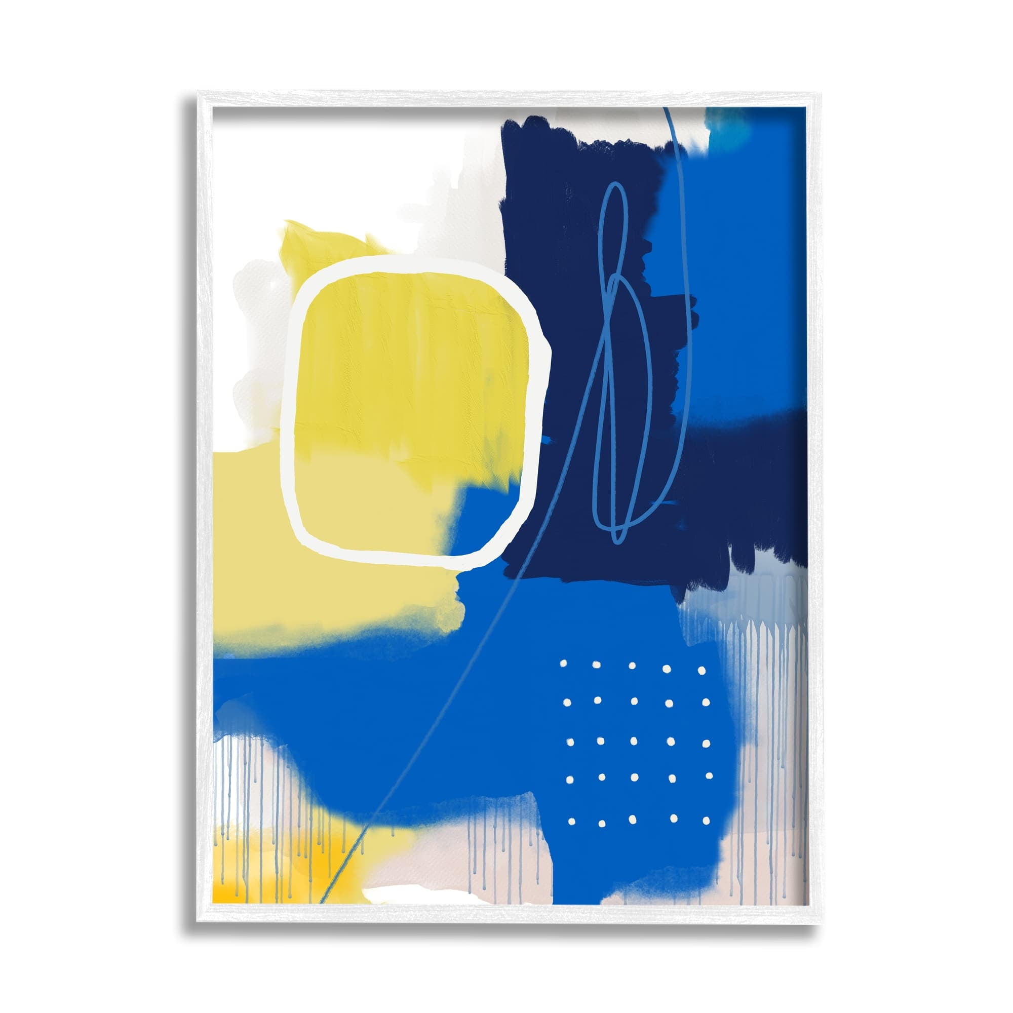 Stupell Industries Bold Blue Yellow Shape Collage Vibrant Modern Abstraction, 11 x 14, Design by Urban Epiphany