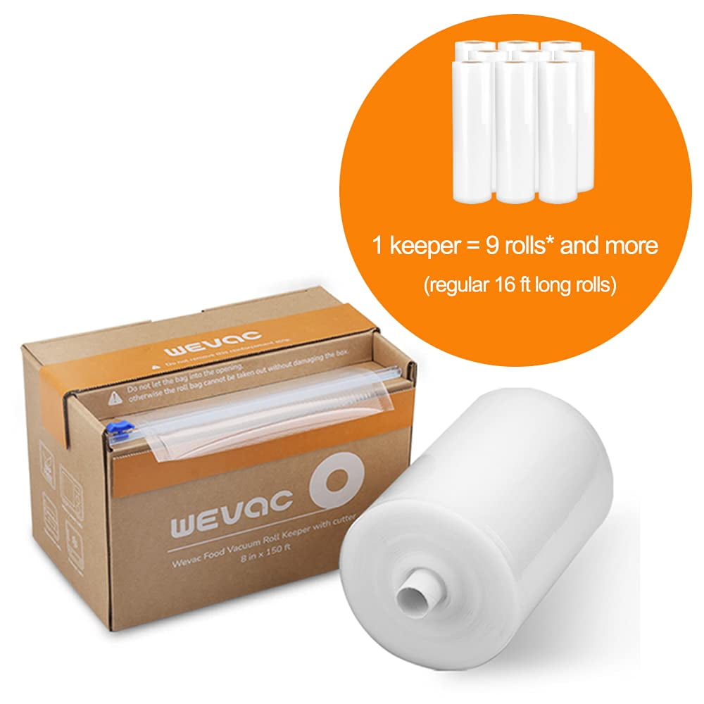 Wevac 11” x 150' Food Vacuum Seal Roll Keeper with Cutter, Ideal Vacuum  Sealer Bags for Food Saver, BPA Free, Commercial Grade, Great for Storage,  Meal Prep and Sous Vide 