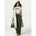 thumbnail image 4 of Women'S Wide Leg Pants Corduroy High Waist Palazzo Pants Comfy Baggy Trousers Army Green L, 4 of 8