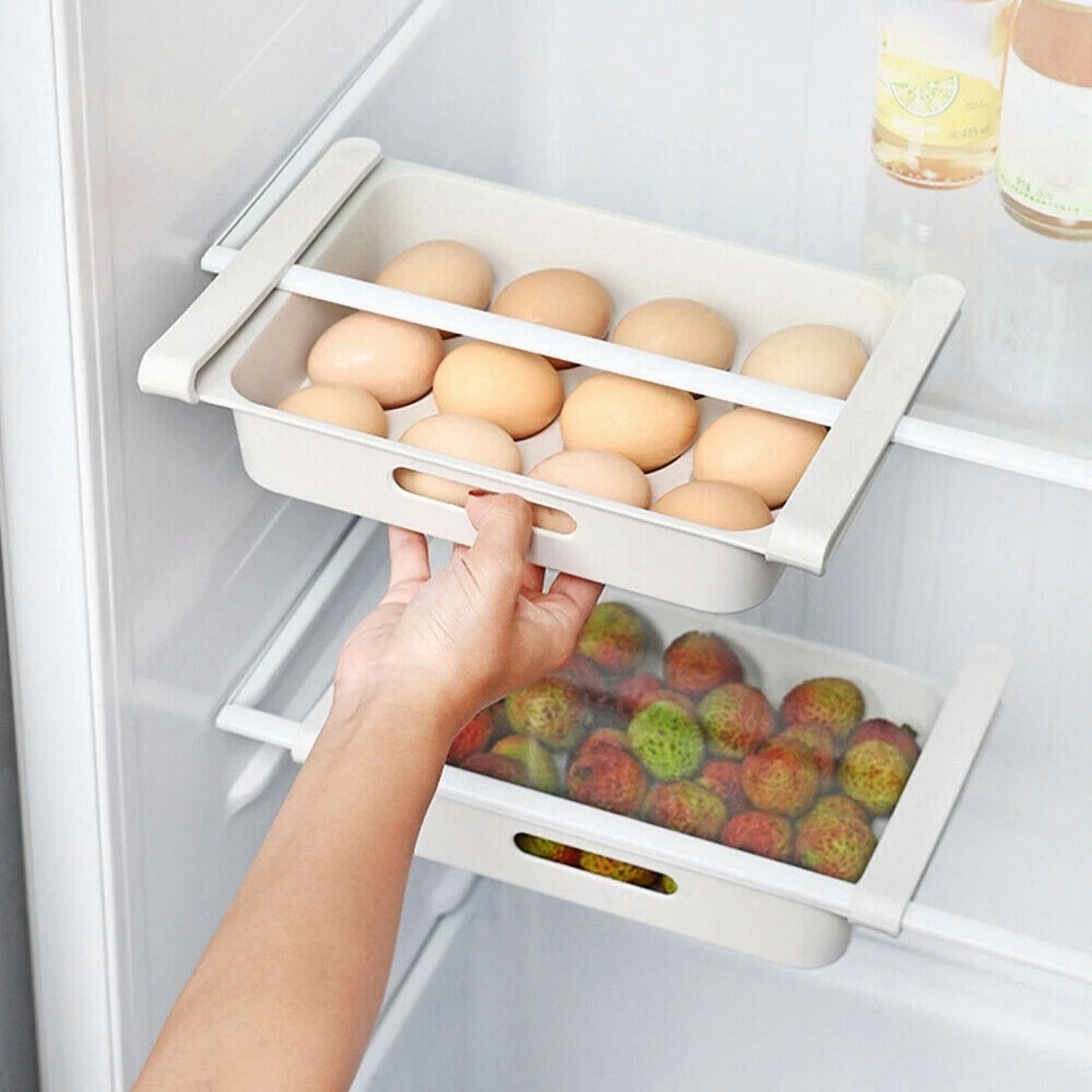 CIRCLE- Shelf For Kitchen Organizer Refrigerator Food Egg Storage Box Rack Fridge Drawer