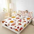 thumbnail image 3 of Feelyou Fall Autumn Kids Bed Sheets, Orange Maple Leaf King Sheets, Red Cartoon Mushroom Sheet Set, Luxury Bedroom Decor,4 Pieces, 3 of 7