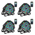 thumbnail image 1 of Simzone 4 Pack Dj Party Lights with Sound Activated Remote Control & DMX Control 36 LED Par Light Stage Lighting Uplights for Wedding Club Music Show Christmas Holiday Party Lighting, 1 of 7