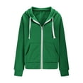 thumbnail image 6 of Bloomae Womens Full Zip-Up Hoodie Tracksuit Set Long Sleeve Drawstring Casual Hooded Pullover Sweatshirts and Jogging Suits Workout Gym 2 Piece Outfits with Pockets Green S, 6 of 9