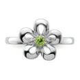 thumbnail image 3 of Sterling Silver Polished Peridot Flower Ring, 3 of 5