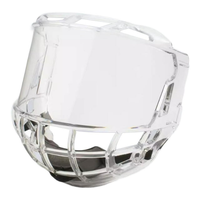 Visera de cara completa de hockey, casco de hockey, protector facial transparente para ejercicio, equipo protector para jóvenes, adultos y mujeres
