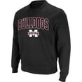 thumbnail image 2 of Men's Colosseum Black Mississippi State Bulldogs Arch & Logo Tackle Twill Pullover Sweatshirt, 2 of 3