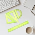 thumbnail image 6 of Protractor and Ruler Set - 4 Piece Geometry Ruler Kit, 8 Inch Straight Ruler with Triangle Rulers and 180 Degree Protractor, Plastic Measuring Tool for Office Engineering Drawing, 6 of 8