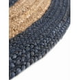 thumbnail image 5 of 8 Ft Round Navy Blue & Natural Jute Area Rug, Hand-Woven, Reversible, Farmhouse Boho Style, Durable & Pet-Friendly Rug for Living Room, Dining Room, and Bedroom, 5 of 5